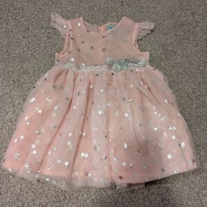 3 For $12 Charming Pink Kids Dress with Silver Star Details